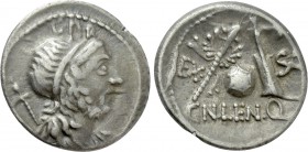 CN. LENTULUS. Denarius (76-75 BC). Uncertain mint in Spain.