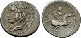L. COSSUTIUS C.F. SABULA. Denarius (72 BC). Rome.
