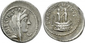 L. MUSSIDIUS LONGUS. Denarius (42 BC). Rome.