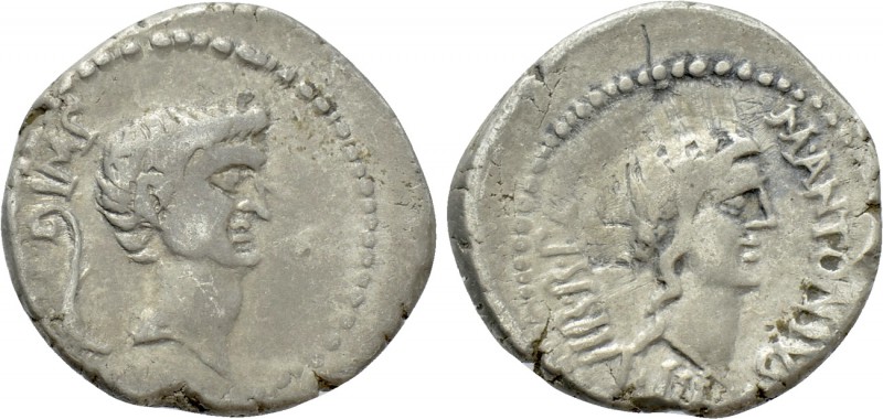 MARK ANTONY. Denarius (42 BC). Military mint traveling with Antony in Greece and...