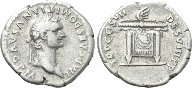 DOMITIAN (81-96). Denarius. Rome. 

Obv: IMP CAES DOMITIANVS AVG P M. 
Laurea...