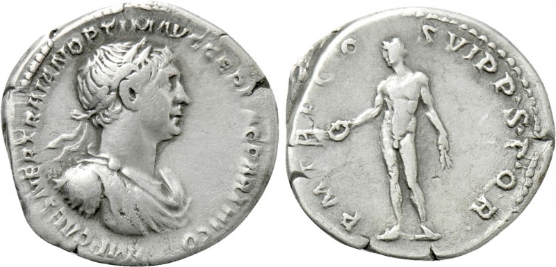 TRAJAN (98-117). Denarius. Rome. 

Obv: IMP CAES NER TRAIAN OPTIM AVG GER DAC ...