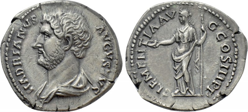 HADRIAN (117-138). Denarius. Rome.

Obv: HADRIANVS AVGVSTVS.
Bareheaded and c...