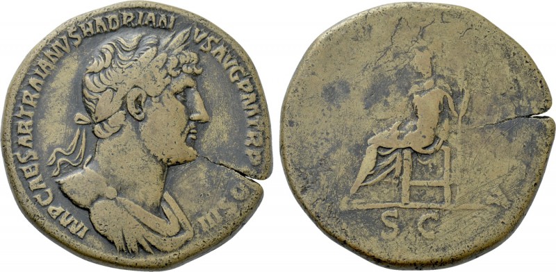 HADRIAN (117-138). Sestertius. Rome. 

Obv: IMP CAESAR TRAIANVS HADRIANVS AVG ...