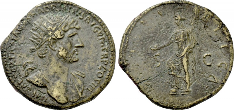 HADRIAN (117-138). Dupondius. Rome. 

Obv: IMP CAESAR TRAIANVS HADRIANVS AVG P...