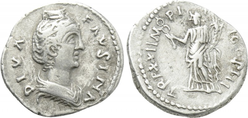DIVA FAUSTINA I (Died 140/1). Denarius. Contemporary imitation of Rome. 

Obv:...