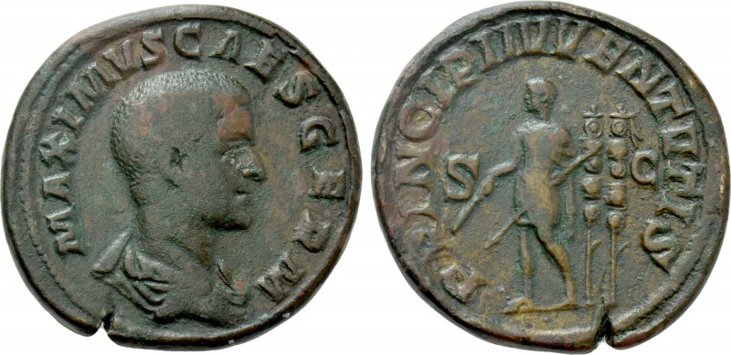MAXIMUS (Caesar, 235/6-238). Sestertius. Rome. 

Obv: MAXIMVS CAES GERM. 
Bar...