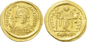 JUSTINIAN I (527-565). GOLD Solidus. Thessalonica.
