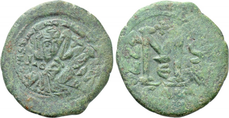 JUSTINIAN II (First reign, 685-695). Follis. Constantinople. Dated RY 6 (690/1)....