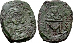 LEO III THE ISAURIAN with CONSTANTINE V (717-741). Follis. Constantinople.