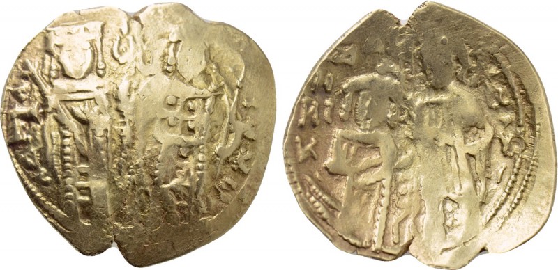 JOHN V PALAEOLOGUS with ANNA OF SAVOY as Regent (1341-1391). GOLD Hyperpyron. Co...
