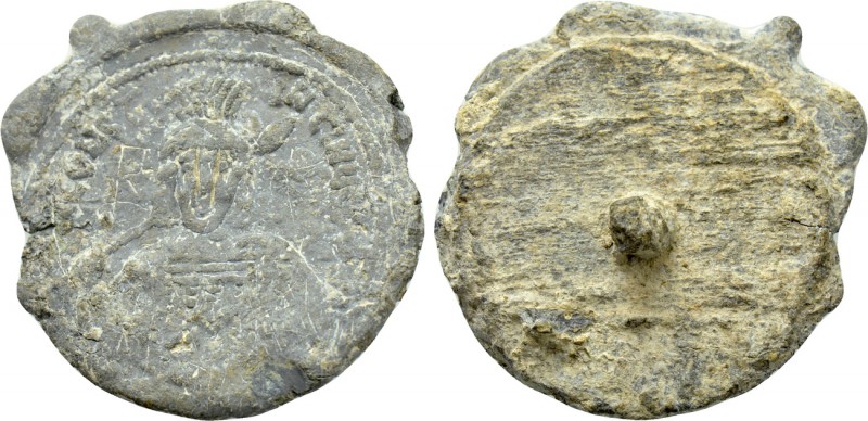 BYZANTINE LEAD SEALS. Constantine IV Pogonatus (668-685). 

Obv: Diademed, hel...
