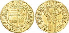 HOLY ROMAN EMPIRE. Ferdinand I (1521-1564). GOLD Ducat (1547). Wien (Vienna).