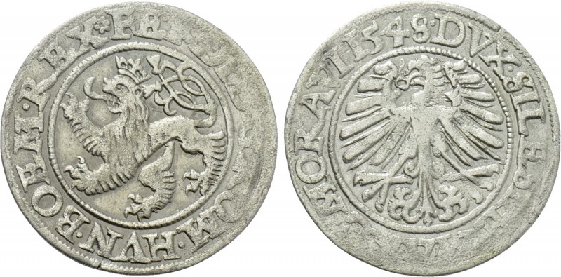 HOLY ROMAN EMPIRE. Ferdinand I (1521-1564). Groschen (1548). Breslau (Wrocław). ...