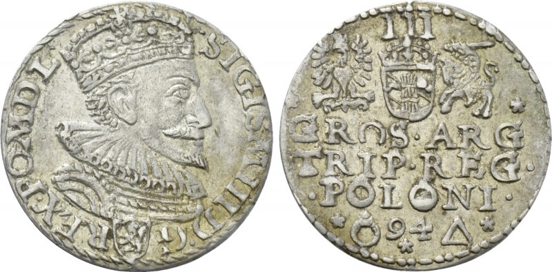 POLAND. Sigismund III Vasa (1587-1632). Trojak (1594). Malbork. 

Obv: SIGISM ...