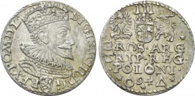 POLAND. Sigismund III Vasa (1587-1632). Trojak (1594). Malbork.