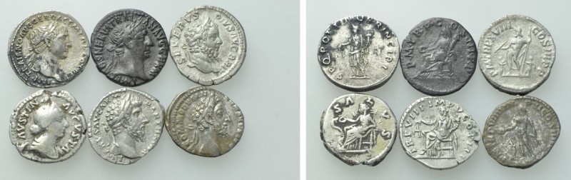 6 Roman Denari. 

Obv: .
Rev: .

. 

Condition: See picture.

Weight: g...