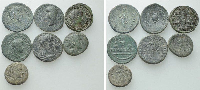 7 Roman Provincial and Greek Coins. 

Obv: .
Rev: .

. 

Condition: See p...