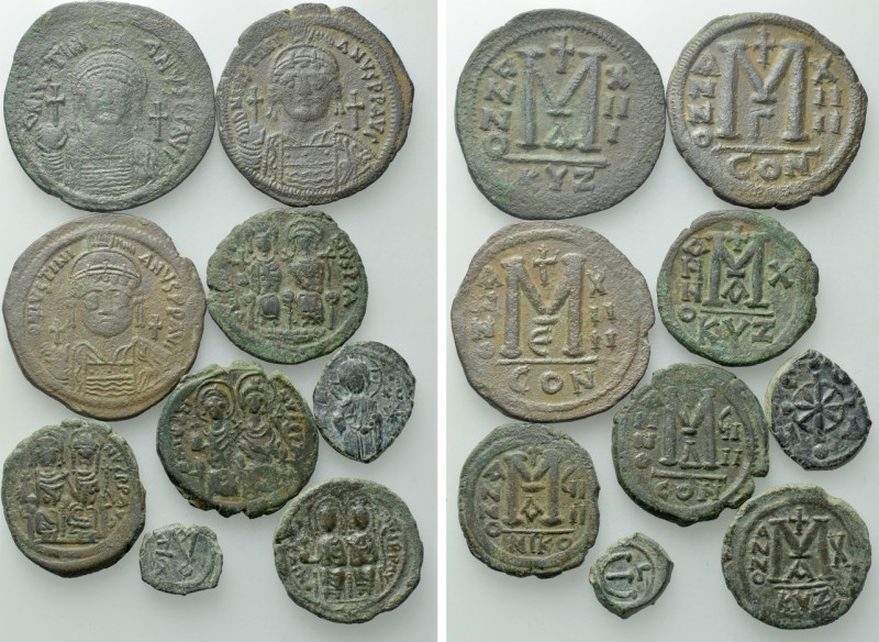9 Byzantine Coins. 

Obv: .
Rev: .

. 

Condition: See picture.

Weight...