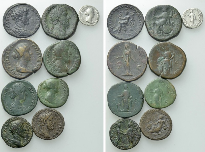 9 Coins of Marc Aurel and his Family. 

Obv: .
Rev: .

. 

Condition: See...