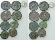 9 Coins of Marc Aurel and his Family.
