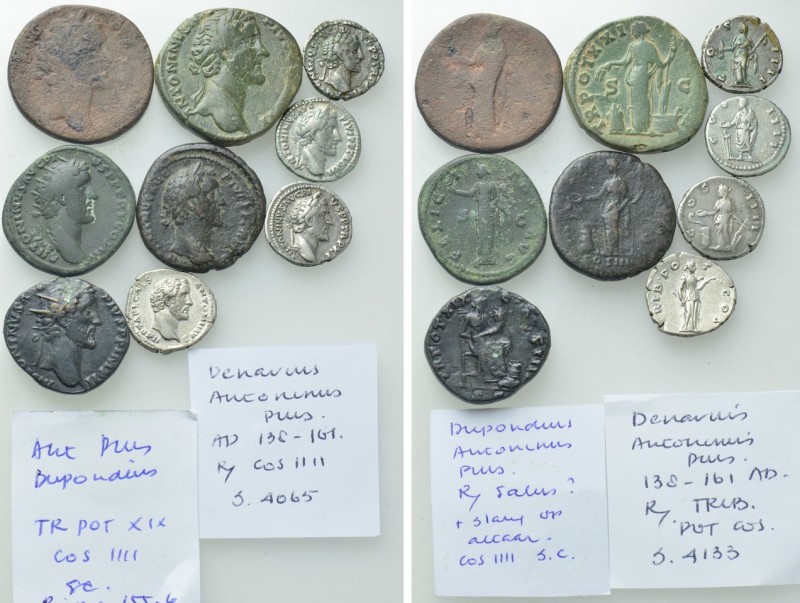 9 Coins of Trajan. 

Obv: .
Rev: .

. 

Condition: See picture.

Weight...