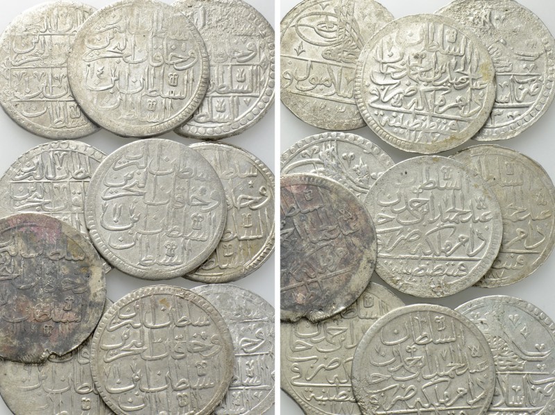 10 Ottoman Coins. 

Obv: .
Rev: .

. 

Condition: See picture.

Weight:...