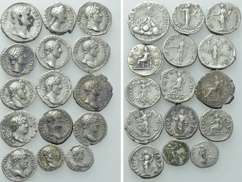 15 Coins of Hadrian and his Family. 

Obv: .
Rev: .

. 

Condition: See p...
