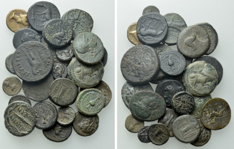 26 Greek Coins. 

Obv: .
Rev: .

. 

Condition: See picture.

Weight: g...