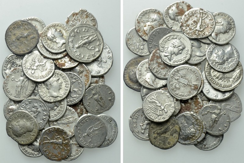 29 Roman Silver Coins. 

Obv: .
Rev: .

. 

Condition: See picture.

We...