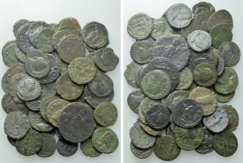 Circa 60 Roman Coins. 

Obv: .
Rev: .

. 

Condition: See picture.

Wei...