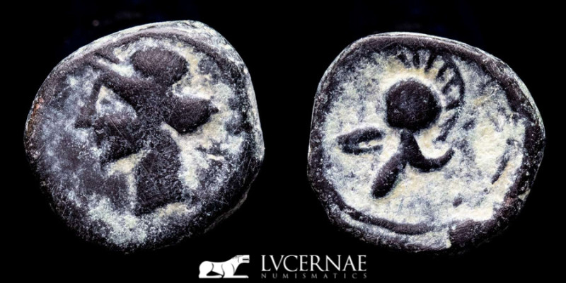 Ancient Hispania, Carthaginians - bronze quarter of calco (2,47 g., 11 mm..). Mi...