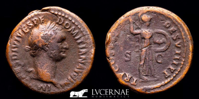 Roman Empire - Domitian (81-96 A.D.). 
Bronze As (10,31 g., 28 mm.). Rome.

IMP ...