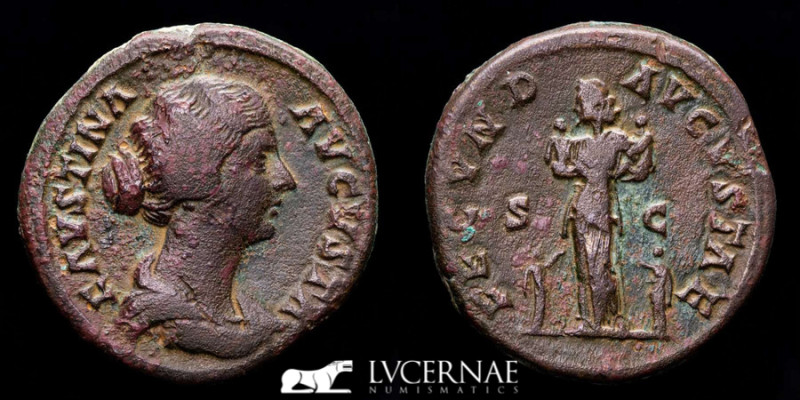 Roman - Faustina Junior - Bronze sestertius (22,87 g. 32 mm.).Rome, 160-161 A.D....