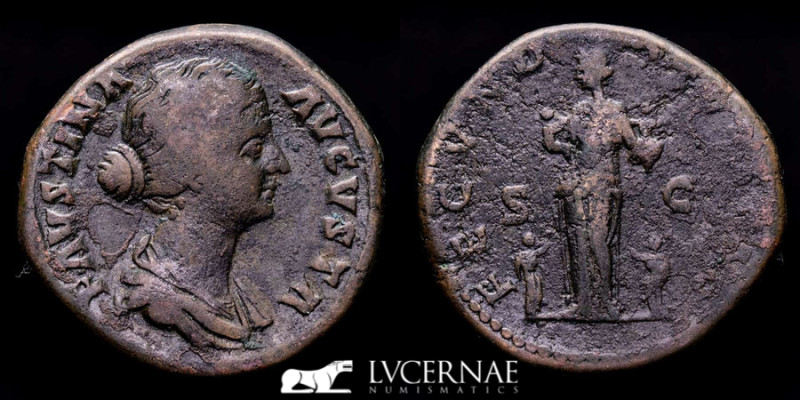 Roman Empire - Marcus Aurelius (161-180 AD) for Faustina Filia. - Bronze sestert...