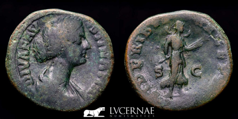 Roman Empire - Diva Faustina II (wife of M. Aurelius) Æ Sestertius (25,18 g., 31...