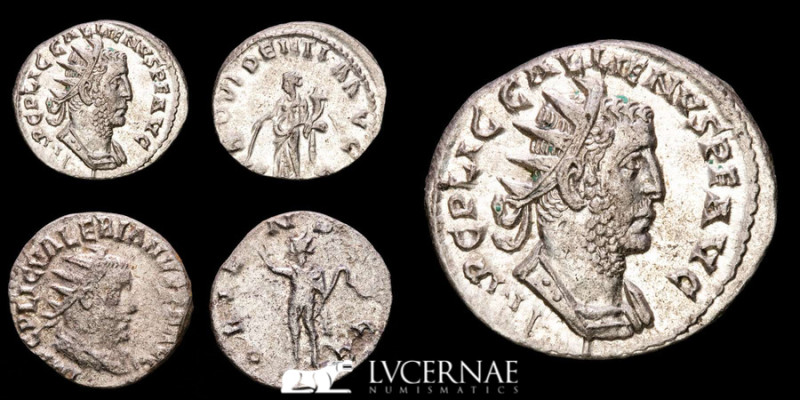 Roman Empire - Lot comprising two coins

1 - Valerianus I (A.D. 253-260) BI Silv...