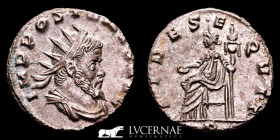 Aureolus Silvered Bronze Antoninianus 3.13 g. 20 mm. Milan 260-269 A.D. AU (About Uncirculated)