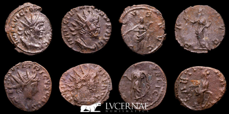 Roman Empire - Lot comprising four (4) bronze Roman-Gaul Empire antoninianus: 

...