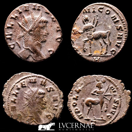 Roman Empire - Lot comprising four coins: 

Gallienus. (A.D. 253-268.) AE antoni...