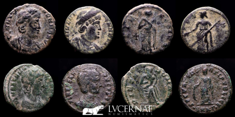 Roman Empire - Posthumous issue. Lot comprising three (3) Æ Half Follis.

1 x He...