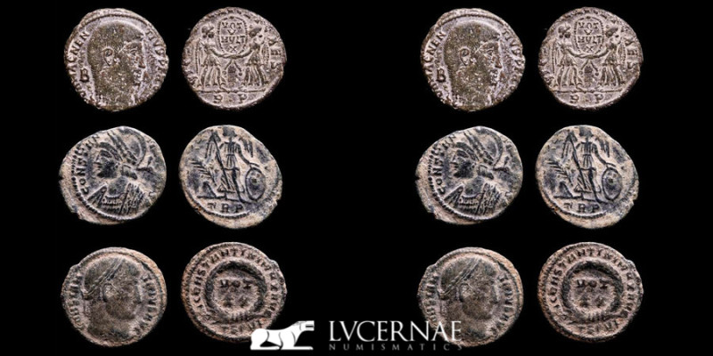 Roman Empire - Lot comprising three (3) Bronze coins

1 - Magnentius, Maiorina f...