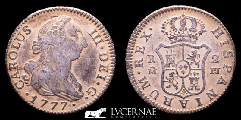 Spain - Carlos III (1759-1788)

Silver 2 reales, Madrid, 1777 PJ.

Calico 626.

...