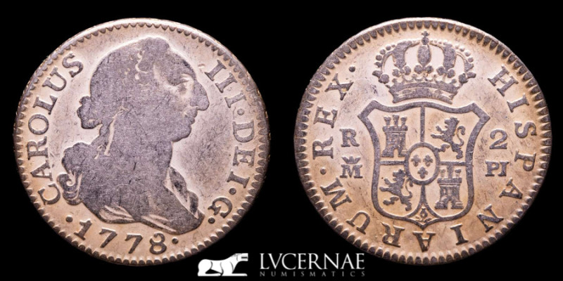 Spain - Carlos III (1759-1788)

Silver 2 reales, Madrid, 1778. PJ.

5.67 g. 25. ...