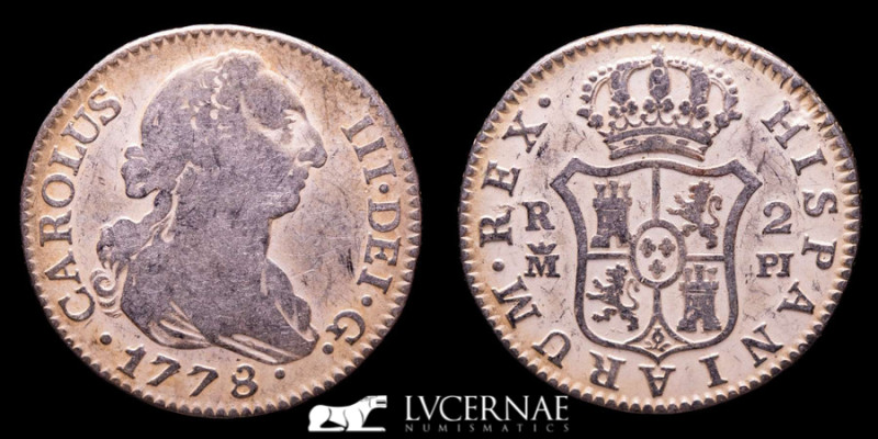 Spain - Carlos III (1759-1788)

Silver 2 reales, Madrid, 1778. PJ.

5.76 g. 25. ...