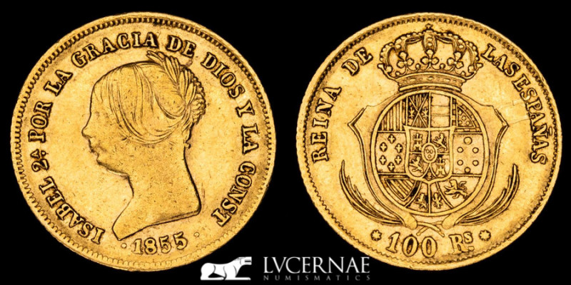 Spain - Isabel II (1833 - 1868)

Gold 100 reales - Barcelona 1855. 

8,33 g. 22 ...