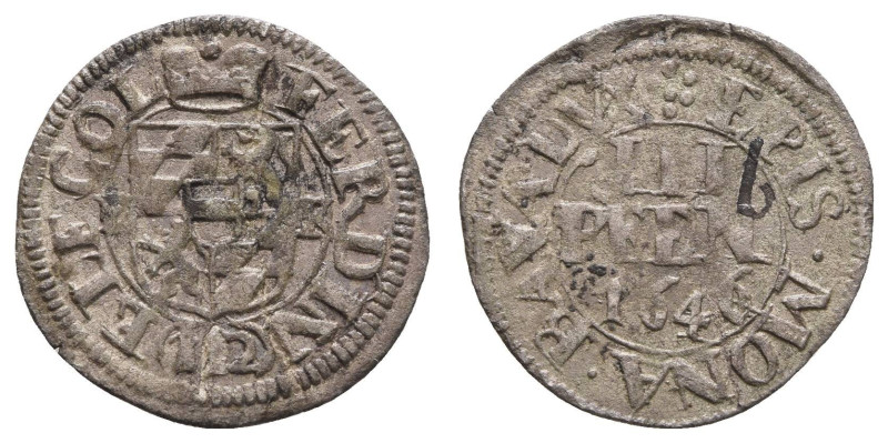 Deutschland bis 1800 Münster Bistum
 3 Pfennig, 1646, Ferdinand von Bayern. Sch...