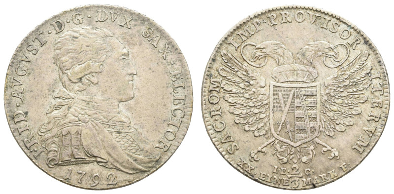 Deutschland bis 1800 Sachsen Albertinische Linie Kurfürstentum
 2/3 Taler, 1792...