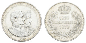 Deutschland 1800-1871 Sachsen
 Doppeltaler, 1872, auf die Goldene Hochzeit des Kgl. Paars, AKS 160, kl. Kr., ss-vz.