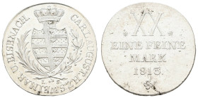 Deutschland 1800-1871 Sachsen-Weimar-Eisenach
 1/2 Taler, 1813, Carl August, AKS 3, J. 514, kl. Schrötlingsfehler am Rand, kl. Kratzer, vz.